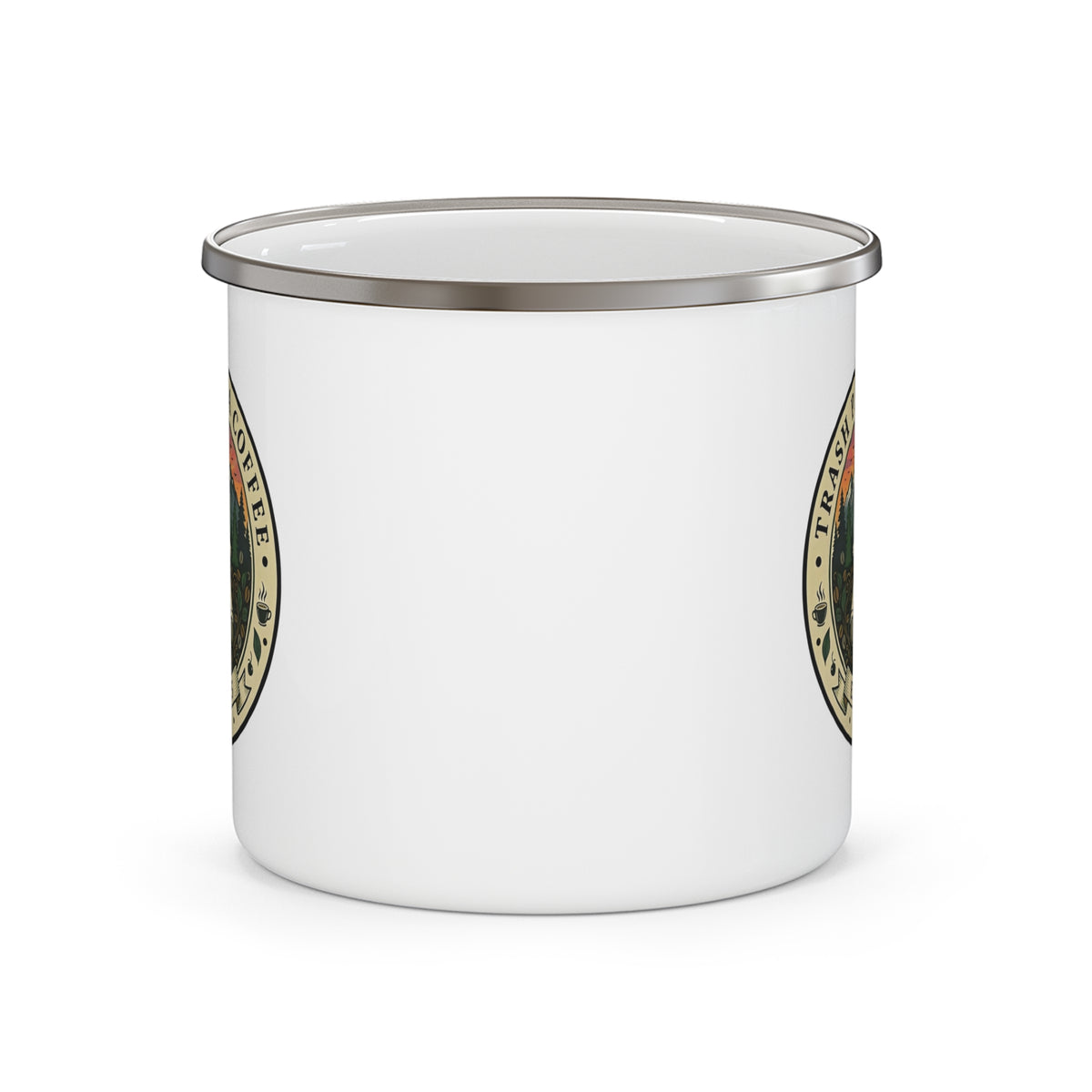 Original Enamel Camping Mug — Trash Panda Coffee Co. Logo