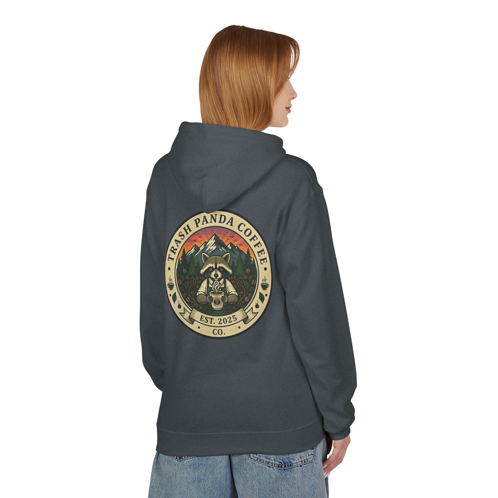 Trash Panda Coffee Logo Hoodie | Raccoon in space
