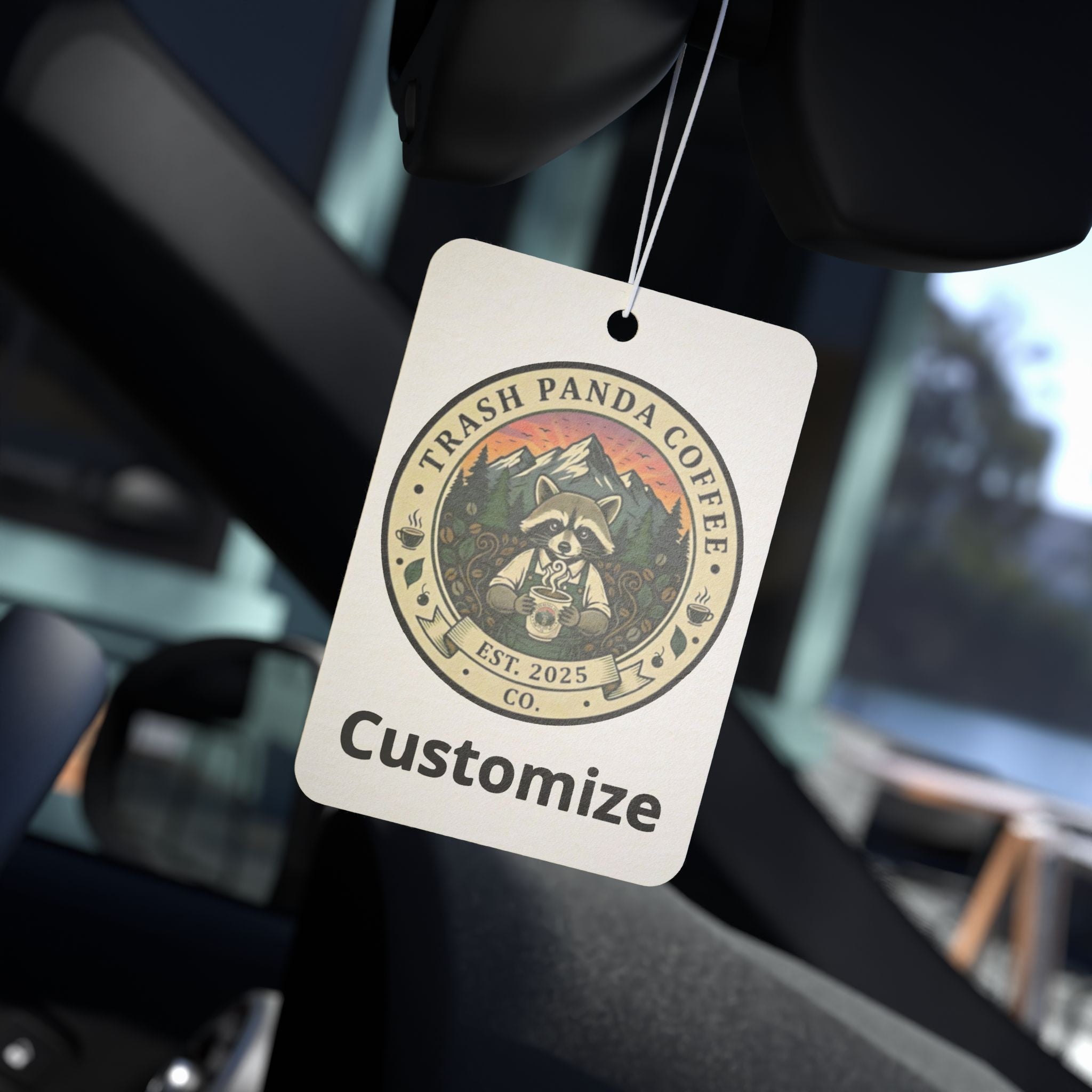 Car Air Freshener — Vintage 'Trash Panda Coffee Co.' Customizable Scented Tag