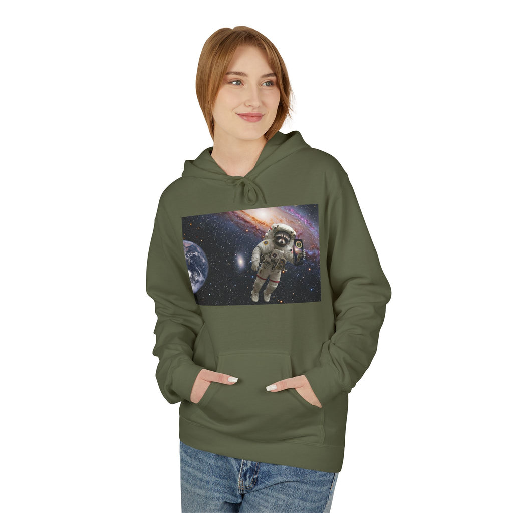 Trash Panda Coffee Logo Hoodie | Raccoon in space
