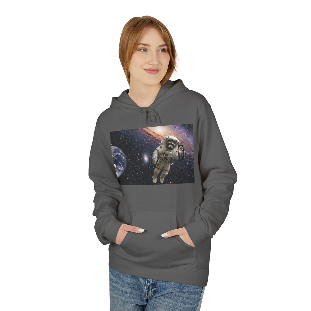 Trash Panda Coffee Logo Hoodie | Raccoon in space
