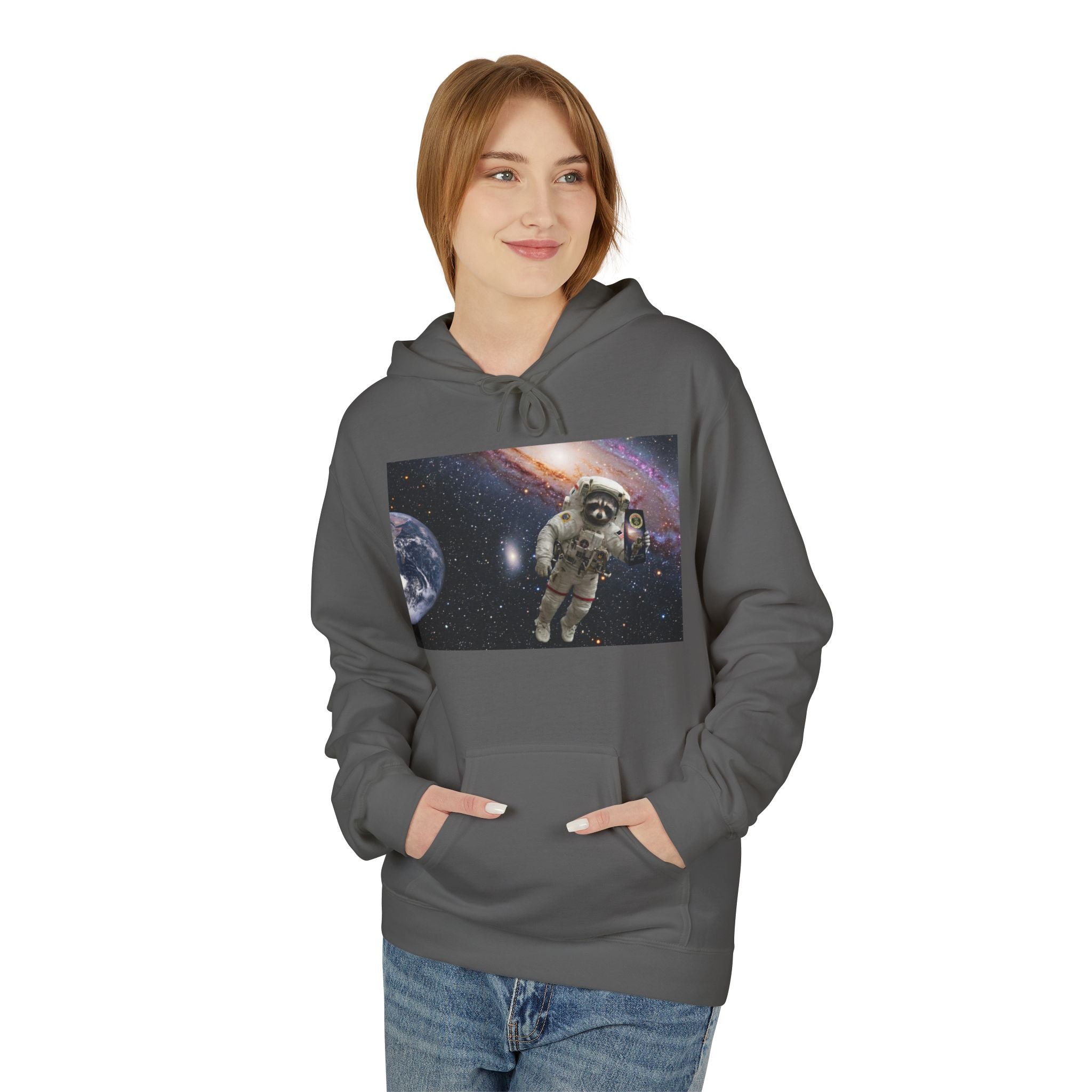 Trash Panda Coffee Logo Hoodie | Raccoon in space