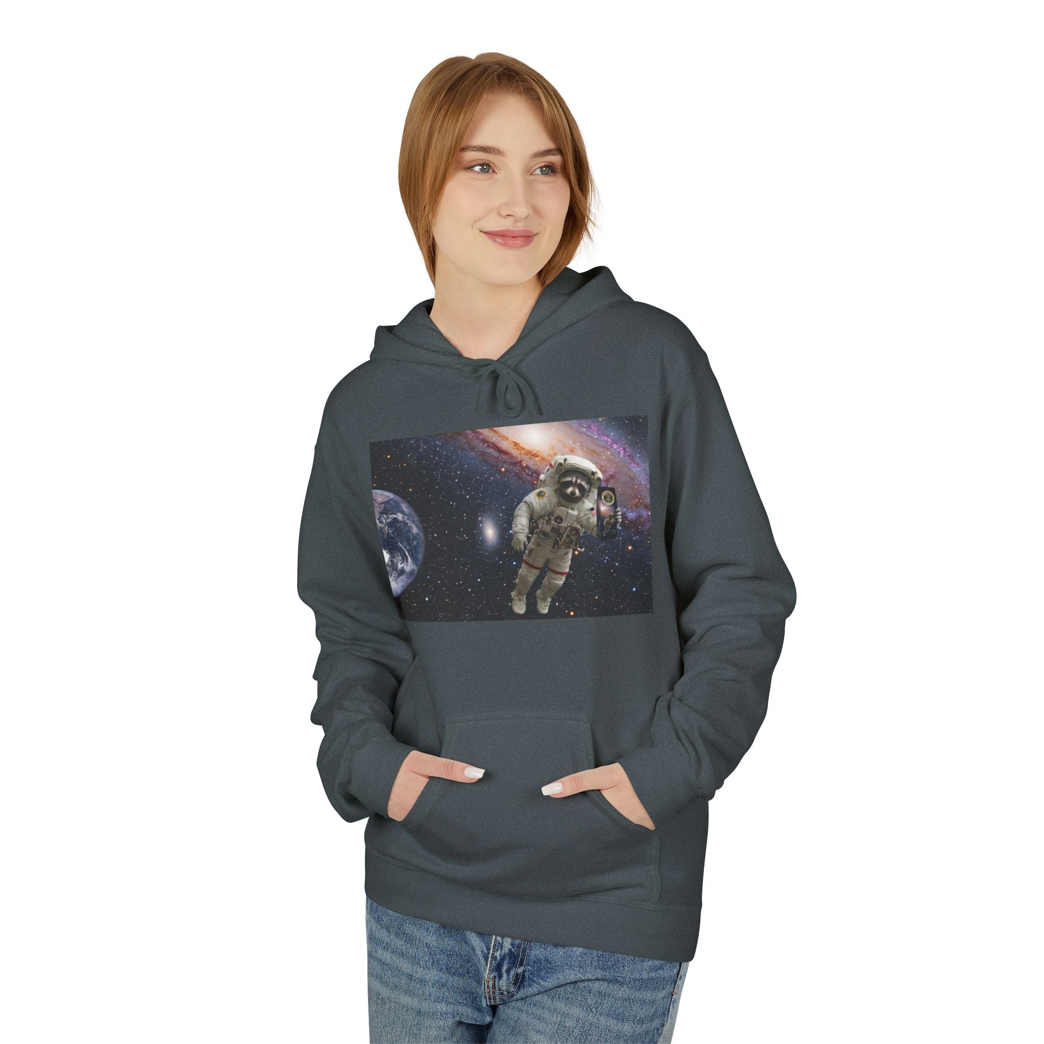 Trash Panda Coffee Logo Hoodie | Raccoon in space