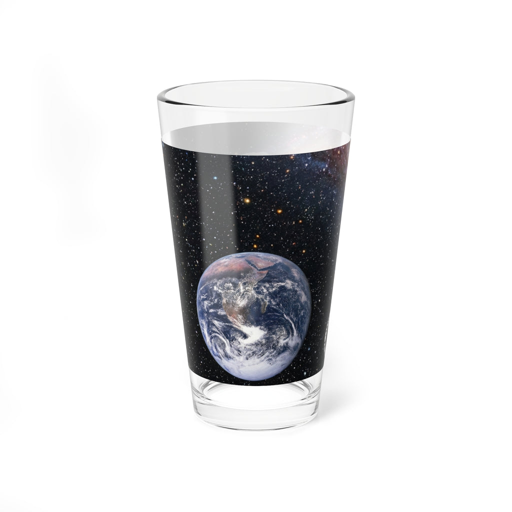 Earth and Galaxy Space Scene Mixing Glass | 16oz