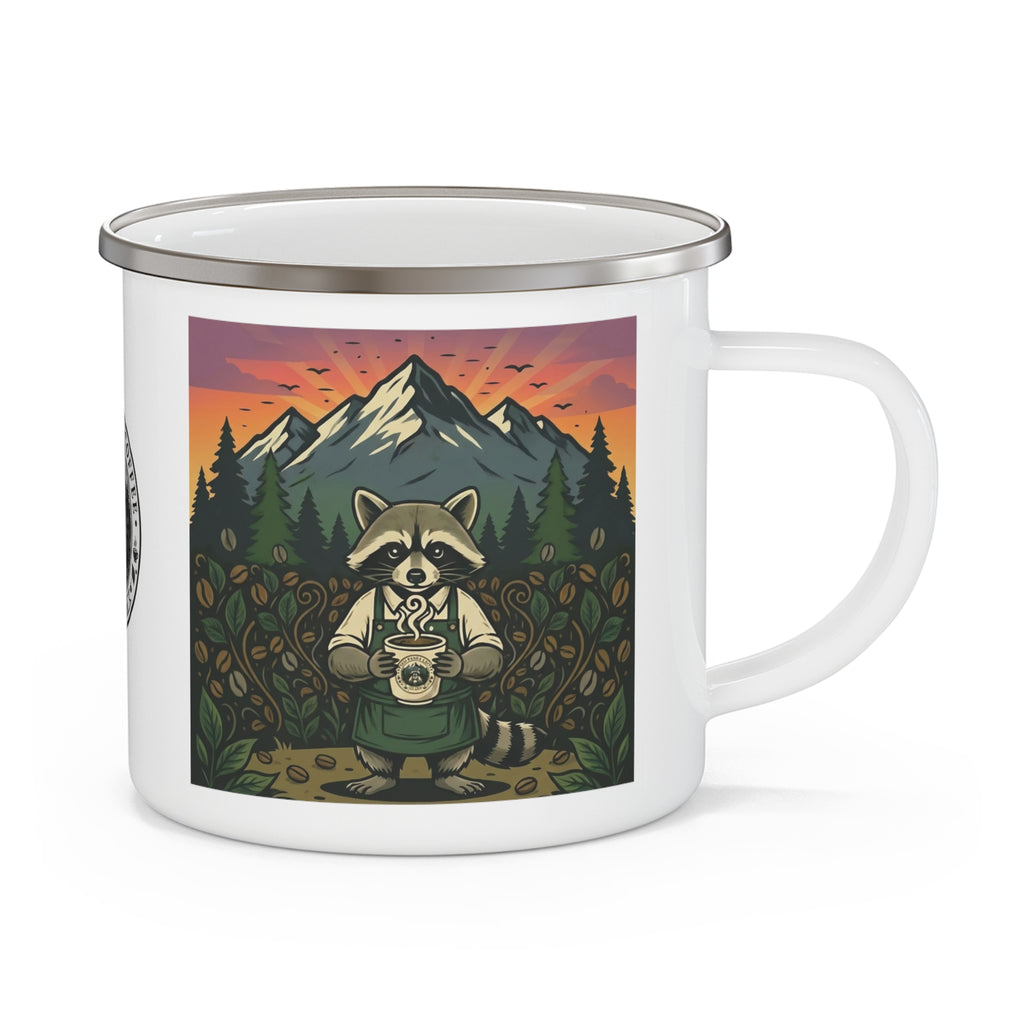 Enamel Camping Mug — Trash Panda Coffee's Mascot