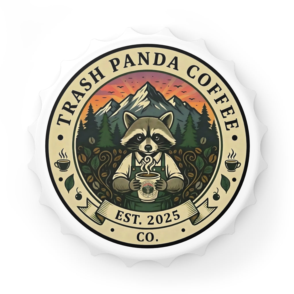 Trash Panda Coffee Bottle Opener – Raccoon Coffee Logo Bottle Opener | Est. 2025