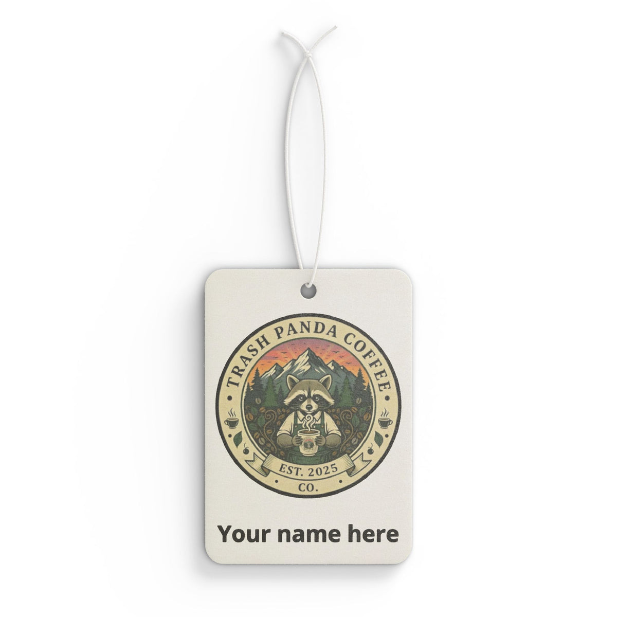 Car Air Freshener — Vintage 'Trash Panda Coffee Co.' Customizable Scented Tag