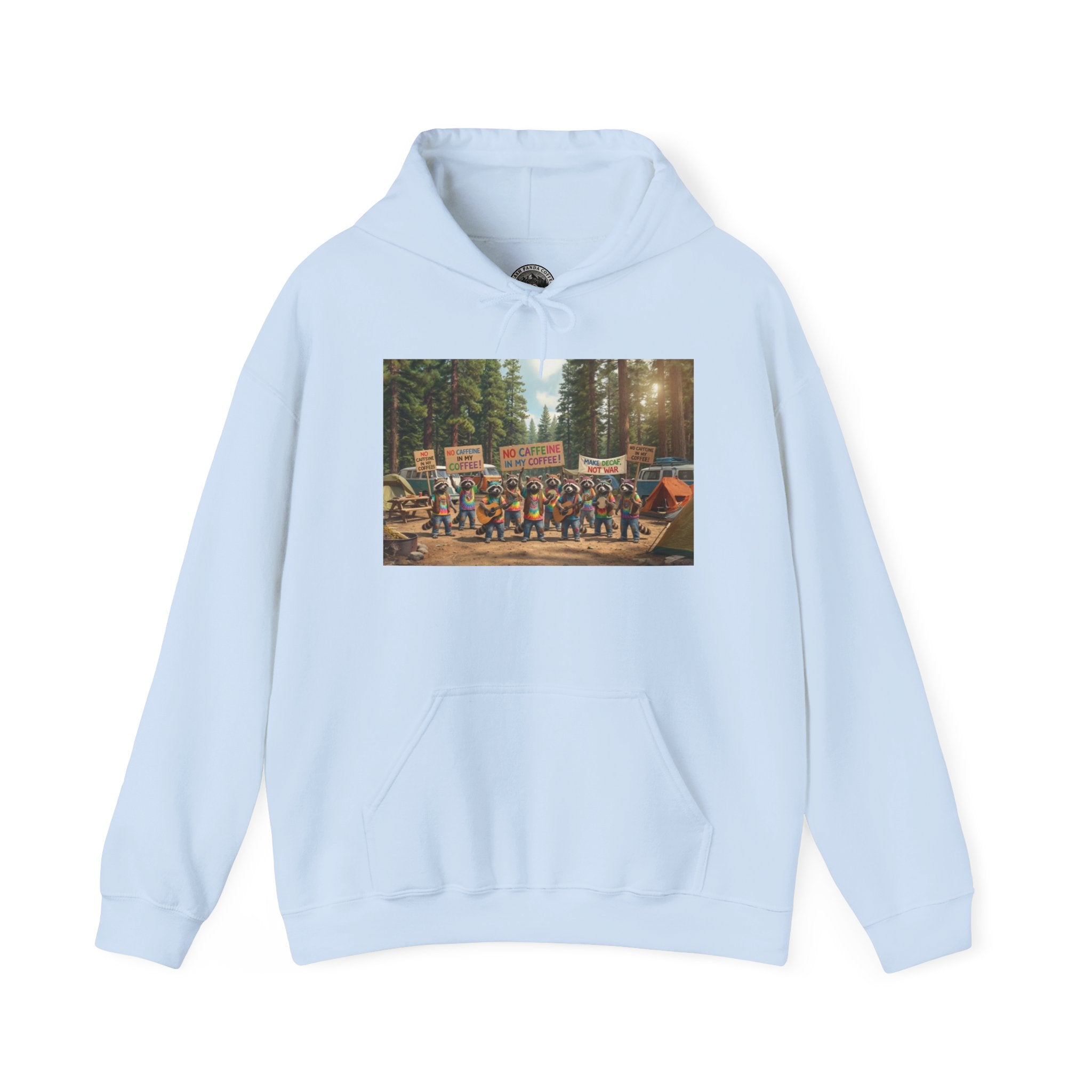 Trash Panda Coffee Hoodie - No Caffein Protesting Raccoons