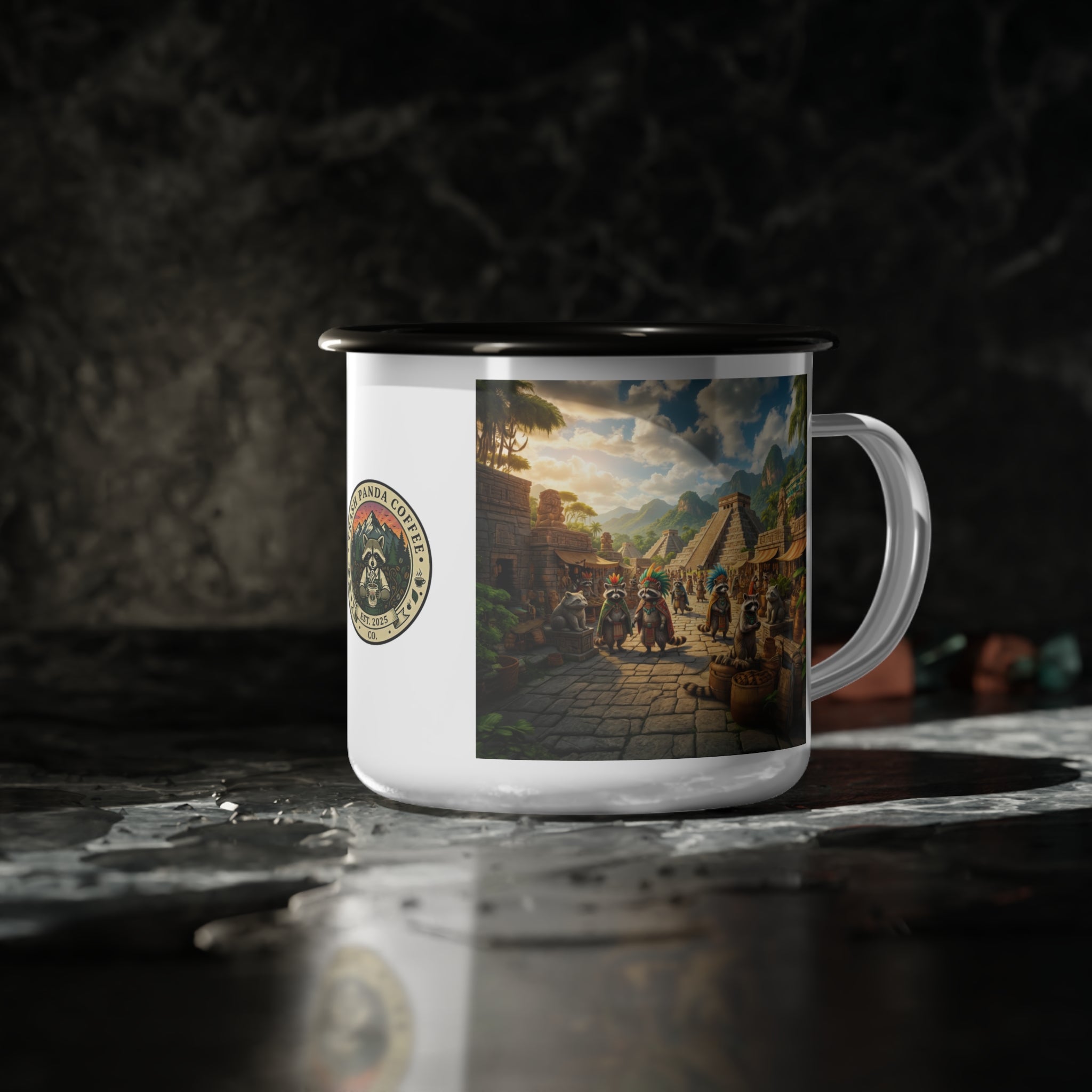 Rustic Mayan Raccoons Camp Mug