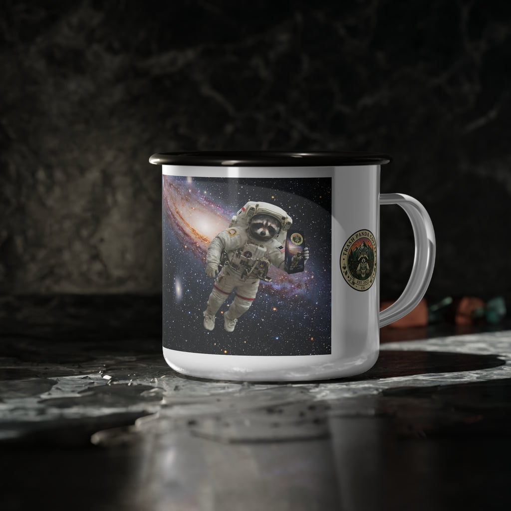 Enamel Camp Cup — Retro Space Astronaut Galaxy Mug
