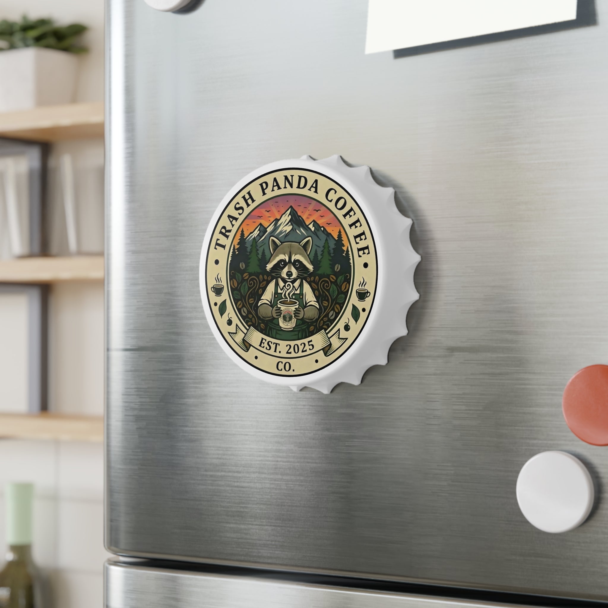Trash Panda Coffee Bottle Opener – Raccoon Coffee Logo Bottle Opener | Est. 2025