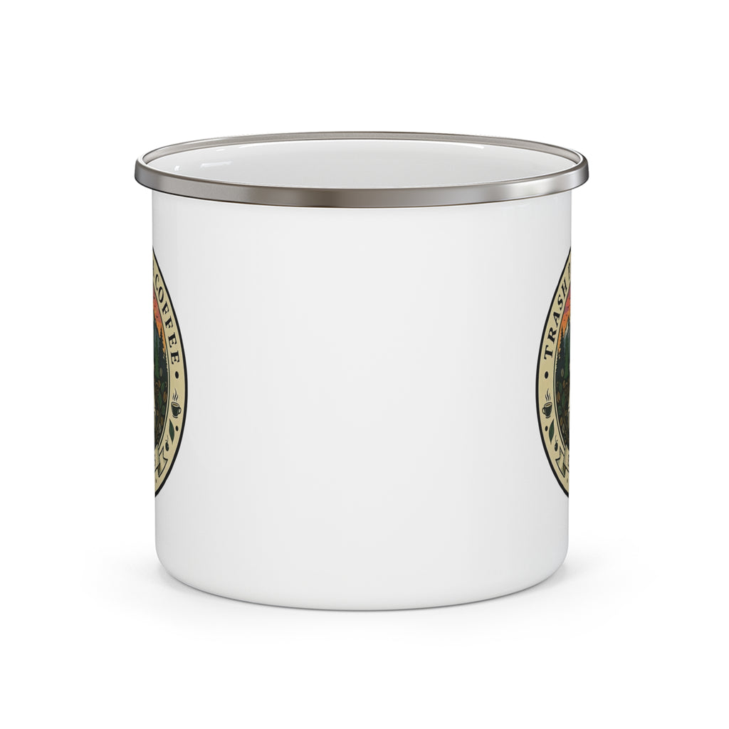 Personalized Enamel Camping Mug — Trash Panda Coffee
