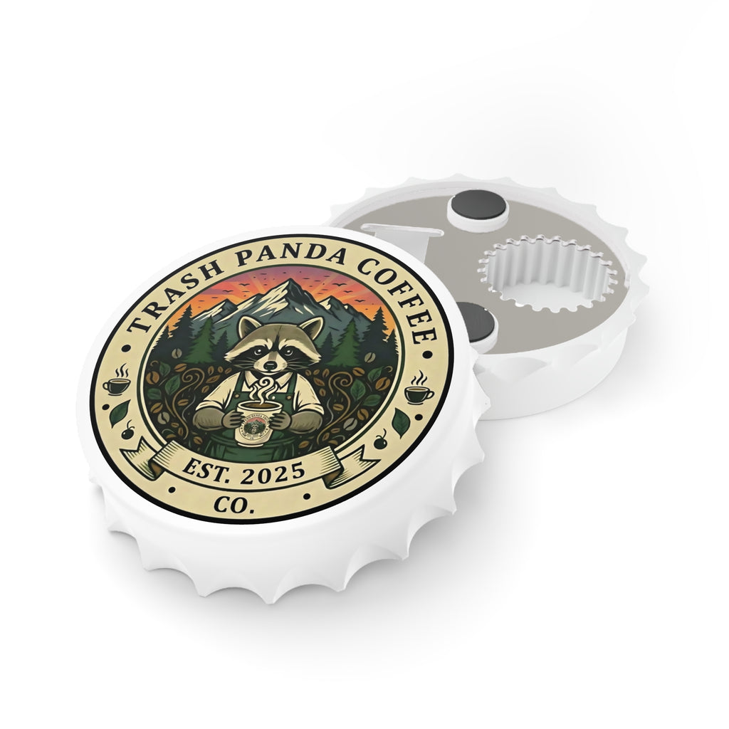 Trash Panda Coffee Bottle Opener – Raccoon Coffee Logo Bottle Opener | Est. 2025
