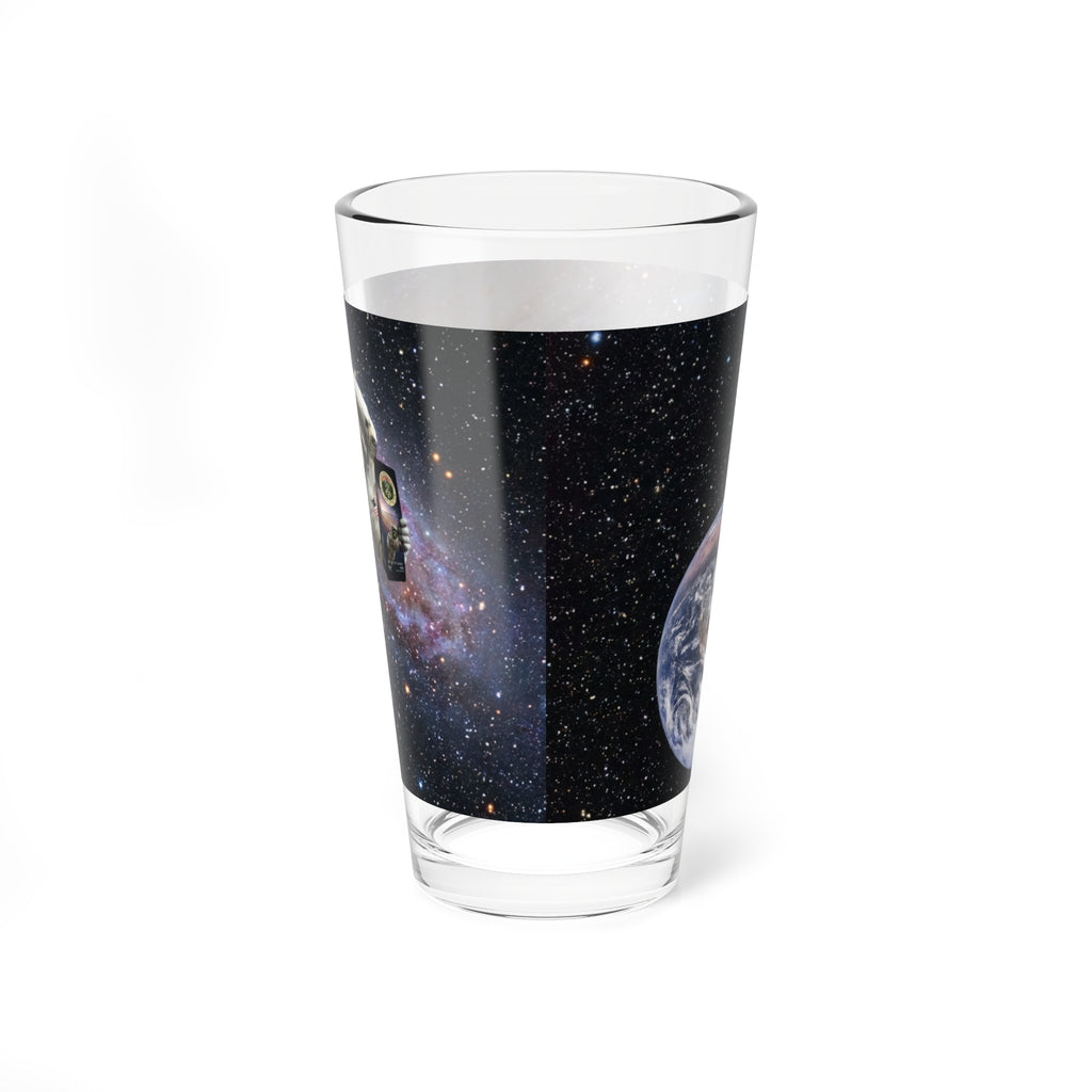 Earth and Galaxy Space Scene Mixing Glass | 16oz
