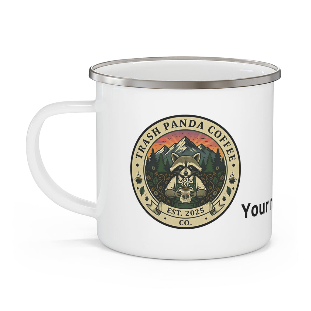 Enamel Camping Mug — Trash Panda Coffee Co. Logo