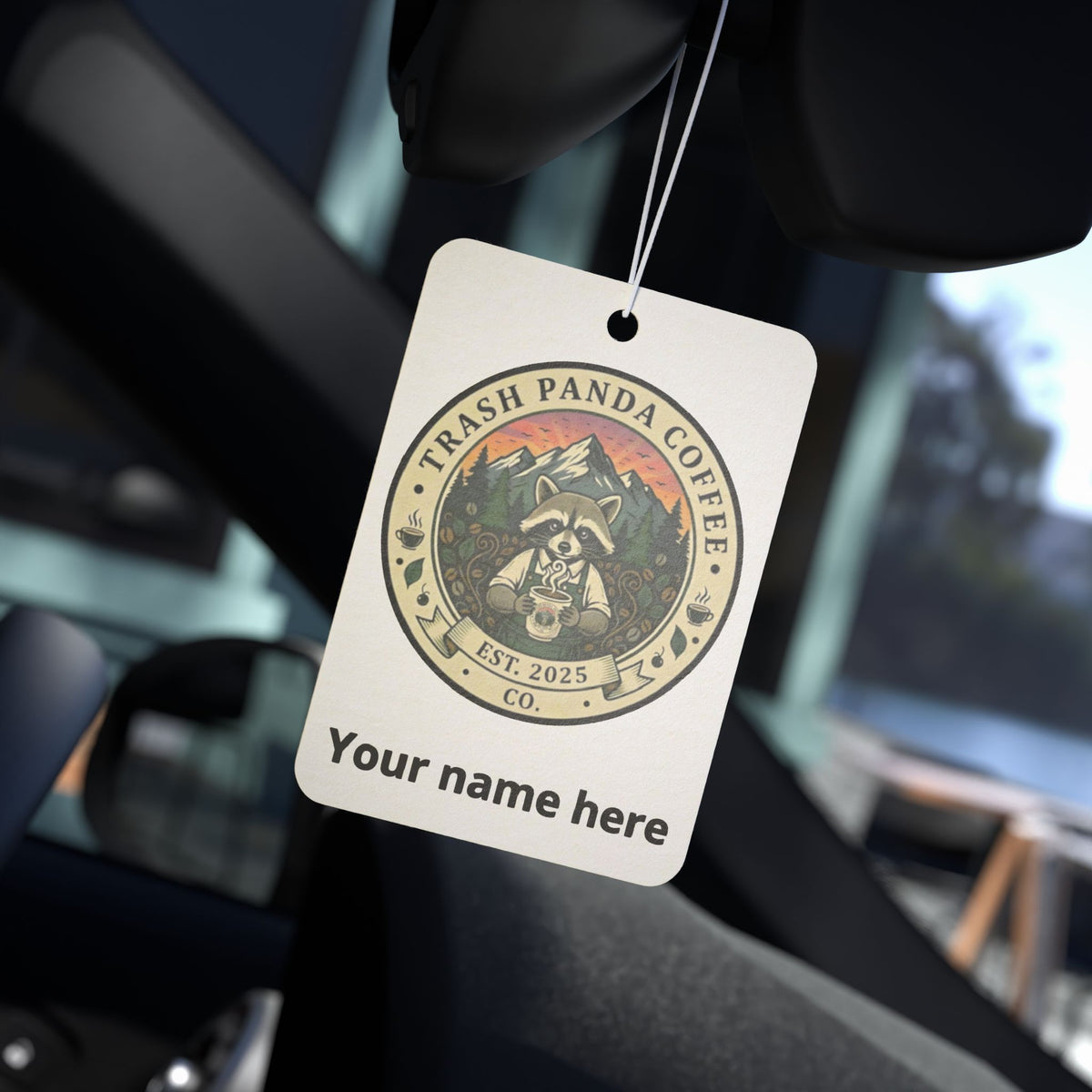 Car Air Freshener — Vintage 'Trash Panda Coffee Co.' Customizable Scented Tag