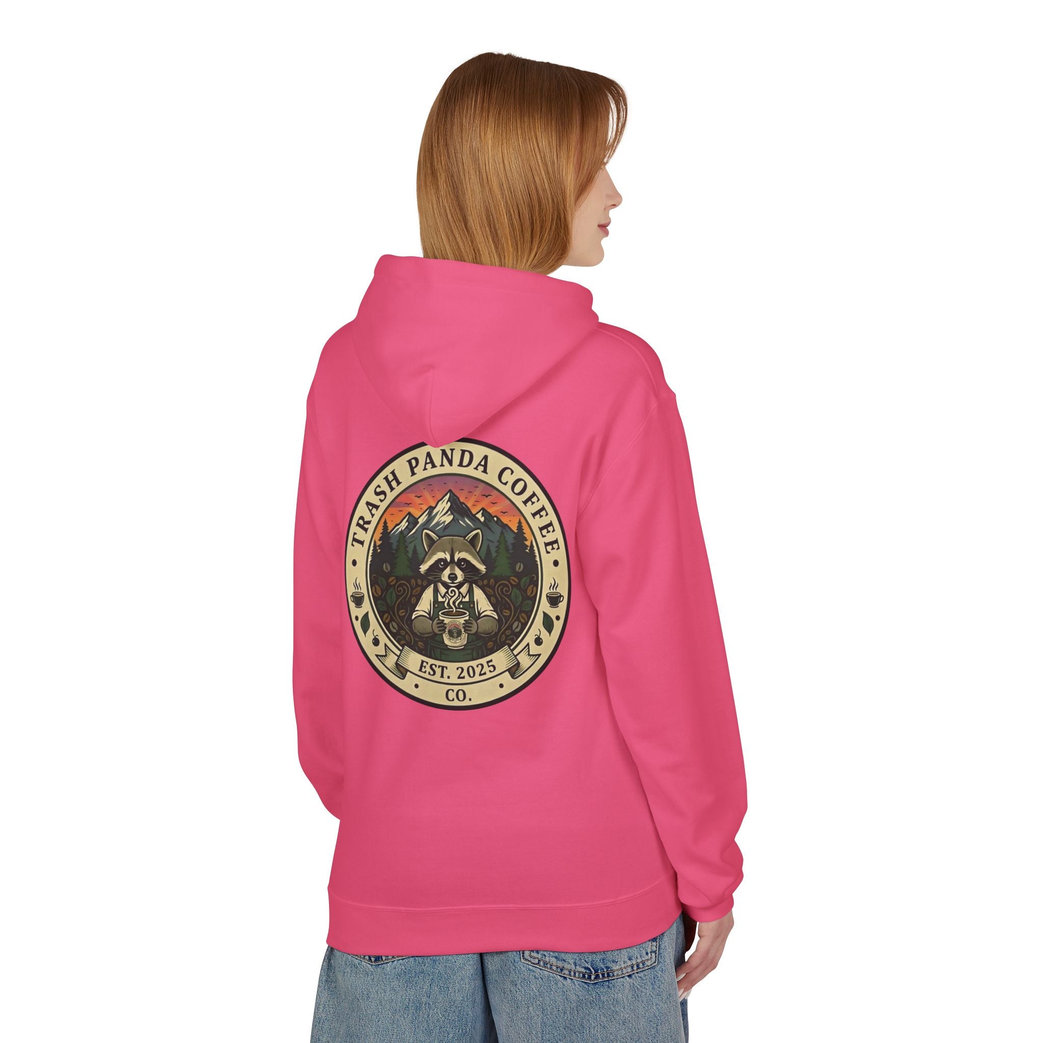 Trash Panda Coffee Logo Hoodie | Raccoon in space