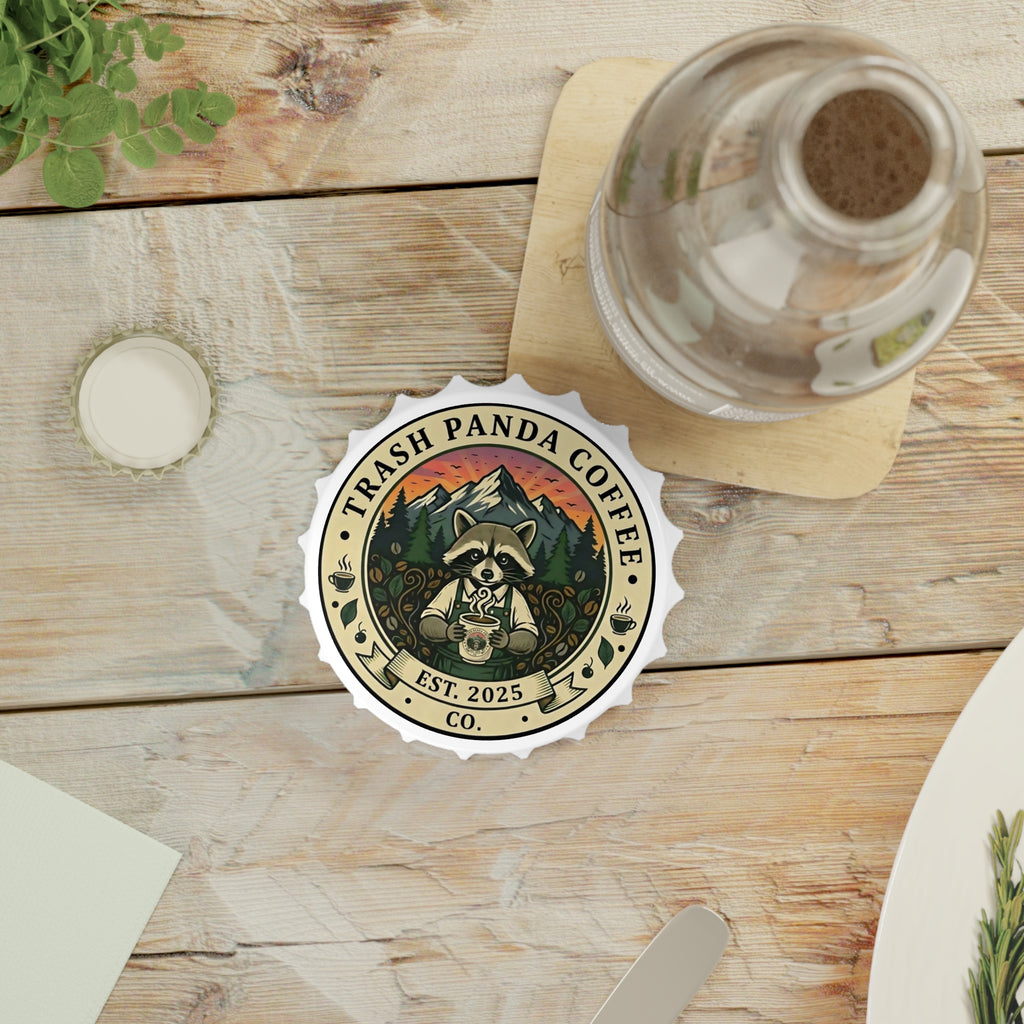 Trash Panda Coffee Bottle Opener – Raccoon Coffee Logo Bottle Opener | Est. 2025