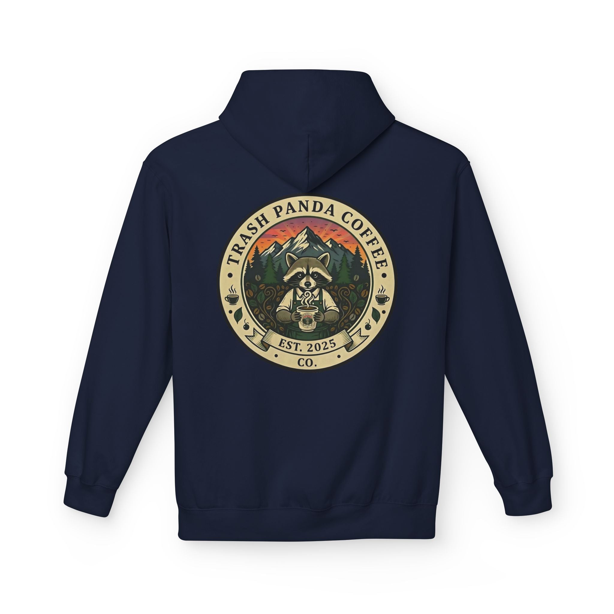 Trash Panda Coffee Logo Hoodie | Raccoon in space