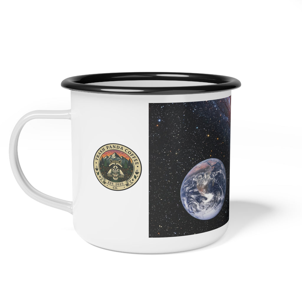 Enamel Camp Cup — Retro Space Astronaut Galaxy Mug