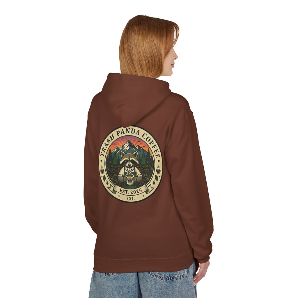 Trash Panda Coffee Logo Hoodie | Raccoon in space