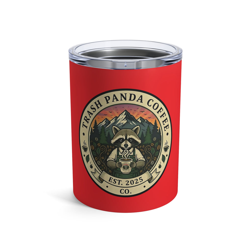 Trash Panda Coffee 10 oz Tumbler in red
