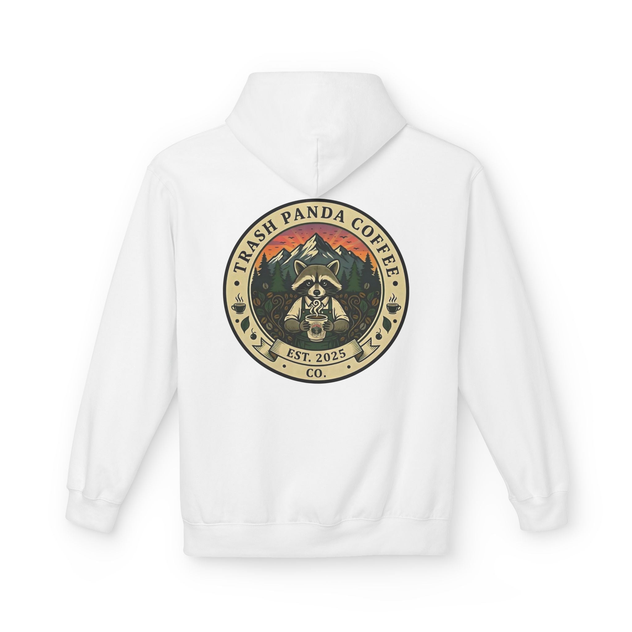 Trash Panda Coffee Logo Hoodie | Raccoon in space