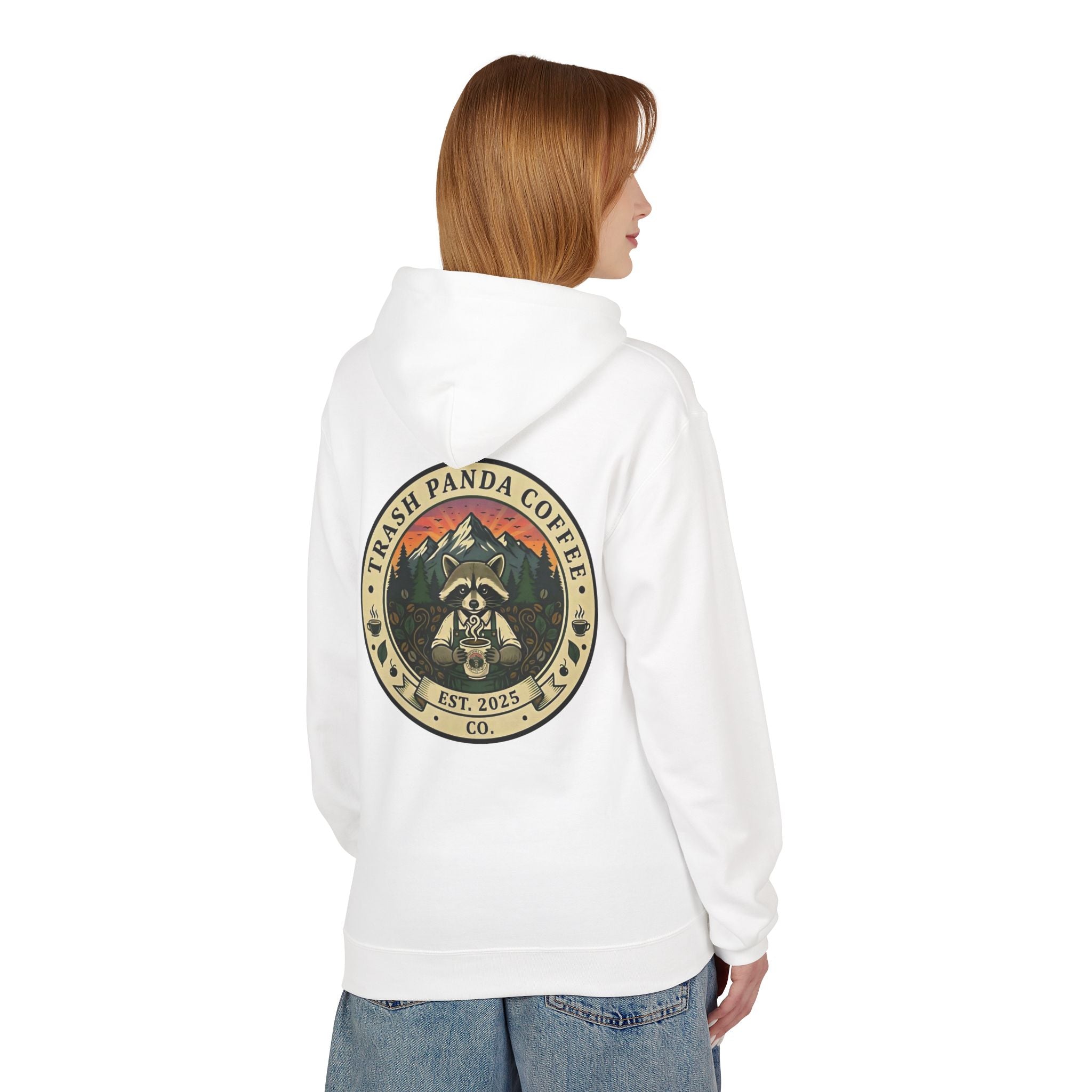Trash Panda Coffee Logo Hoodie | Raccoon in space