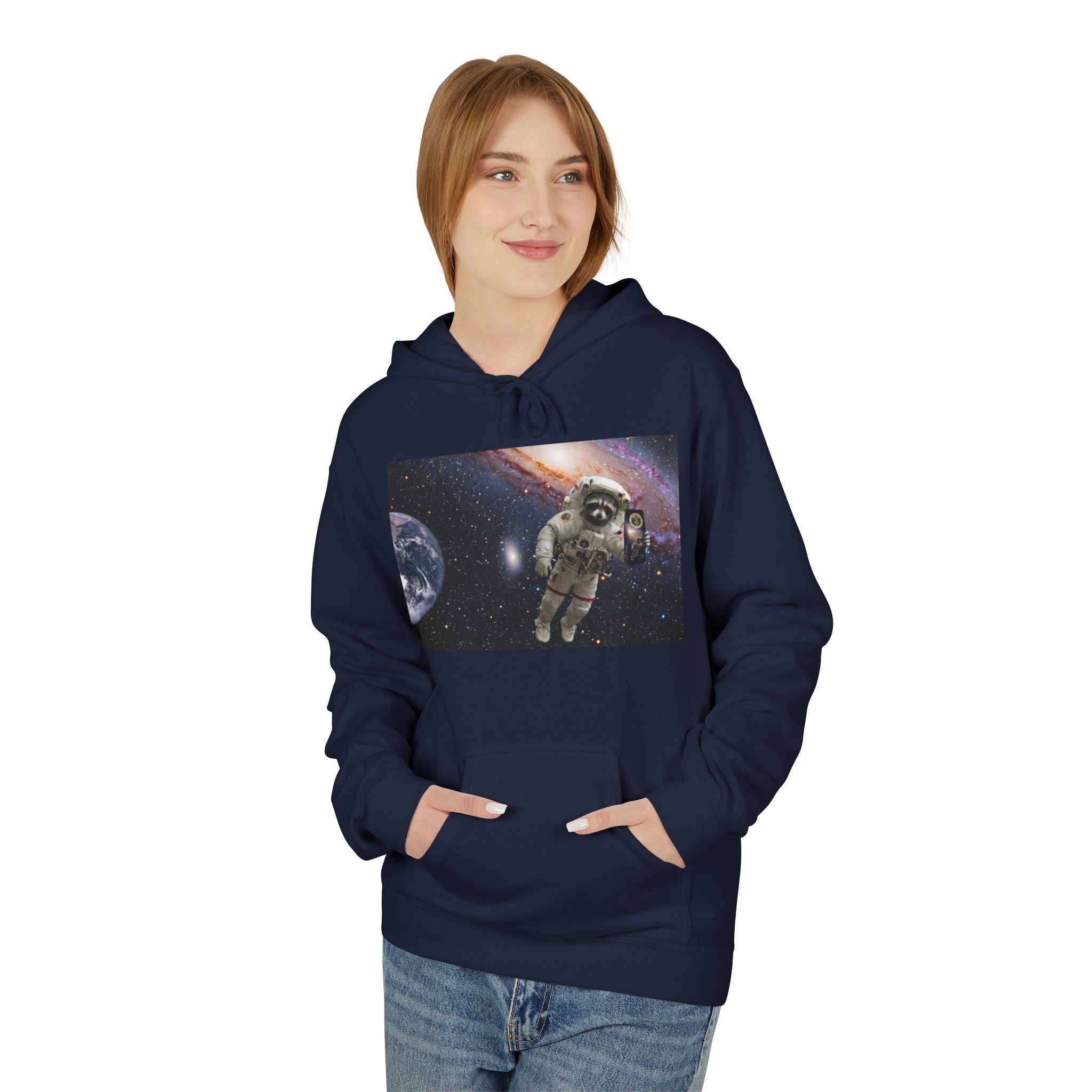 Trash Panda Coffee Logo Hoodie | Raccoon in space
