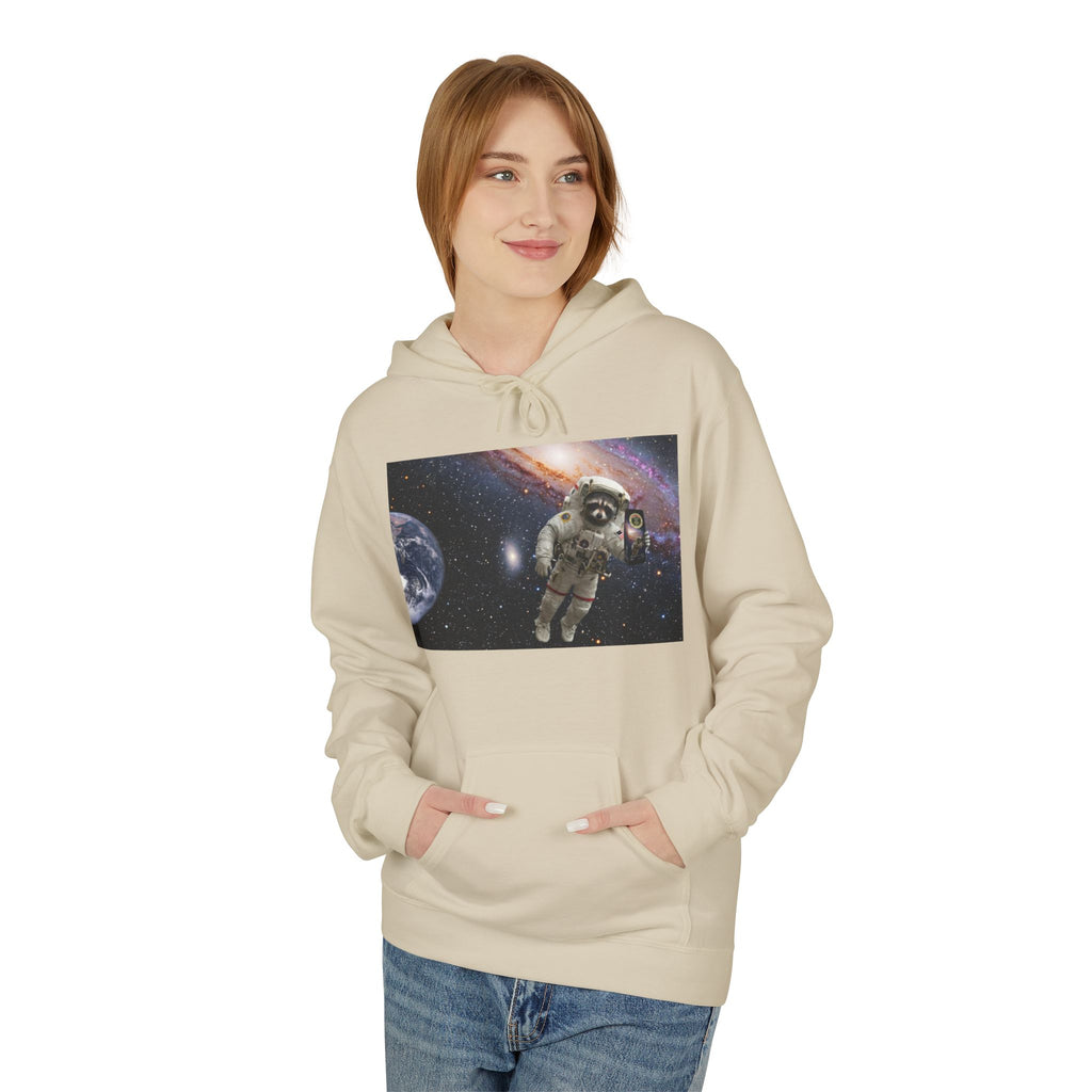 Trash Panda Coffee Logo Hoodie | Raccoon in space