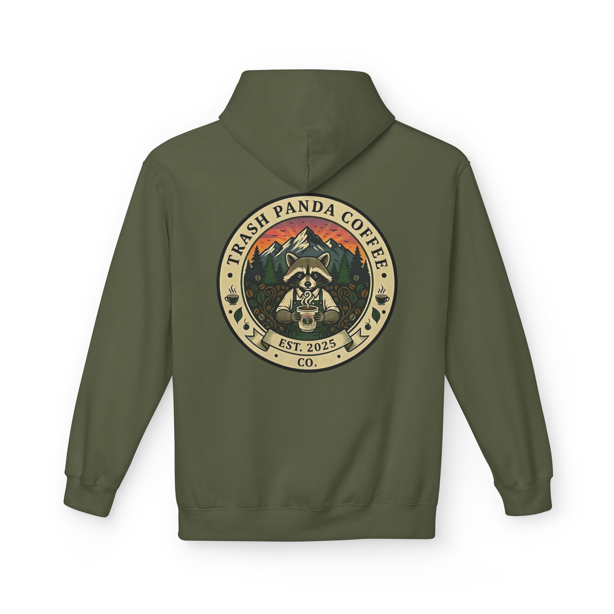 Trash Panda Coffee Logo Hoodie | Raccoon in space