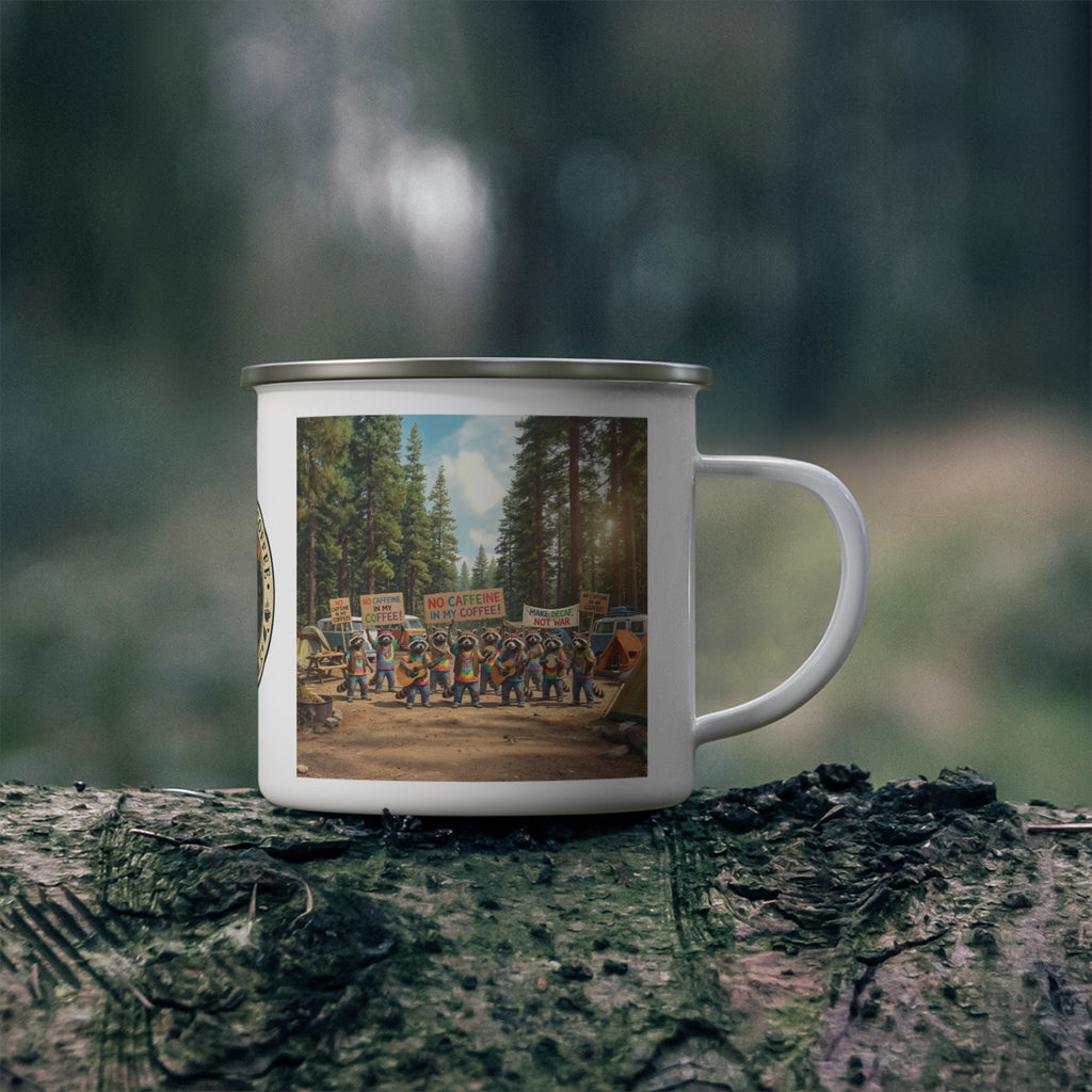 Enamel Camping Mug — Raccoon Hippies