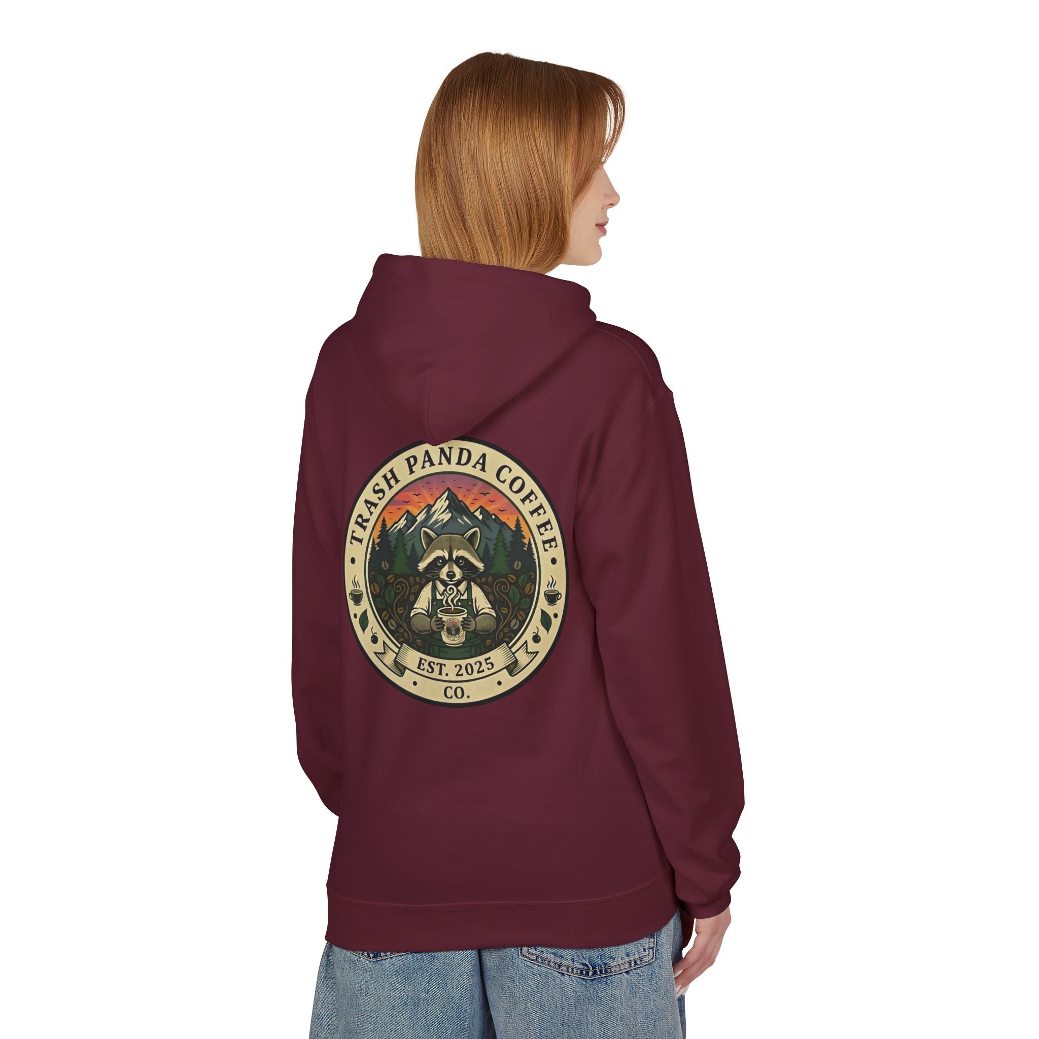 Trash Panda Coffee Logo Hoodie | Raccoon in space