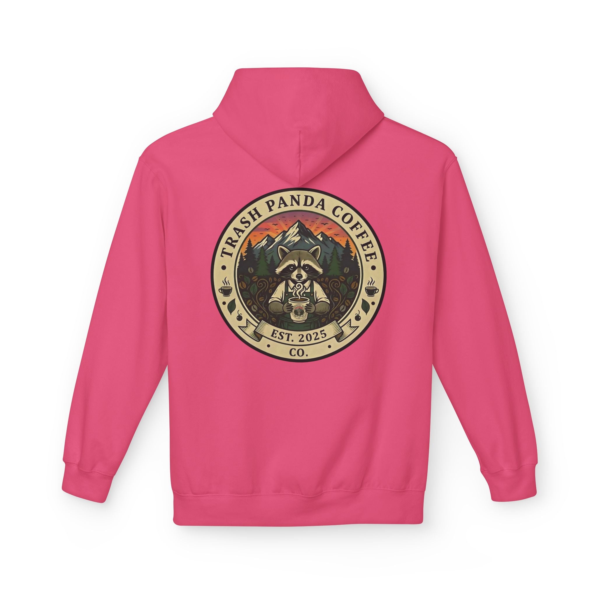 Trash Panda Coffee Logo Hoodie | Raccoon in space
