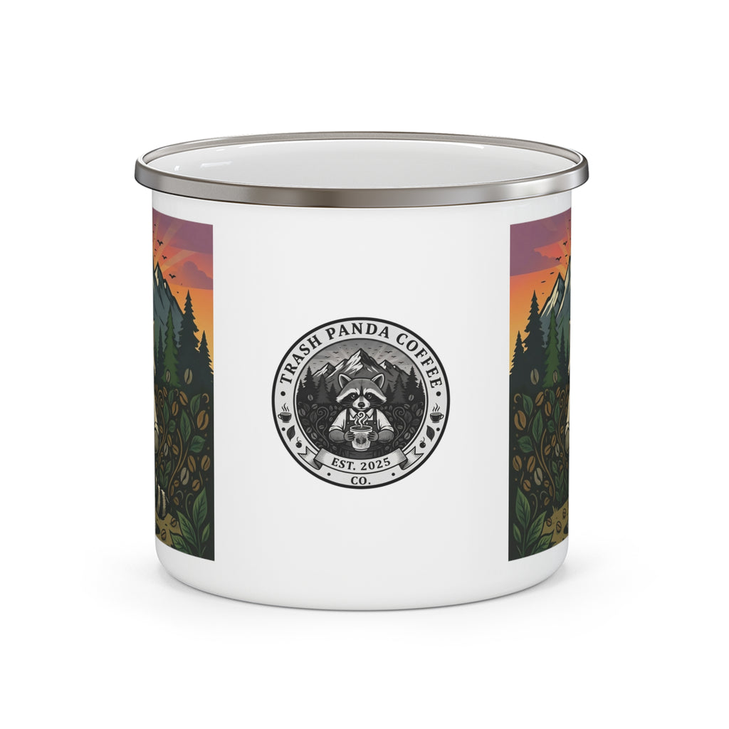 Enamel Camping Mug — Trash Panda Coffee's Mascot